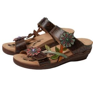 L'Artiste by Spring Step Womens Aymee Sandals EU 39 US 8.5 Brown Leather NIB
